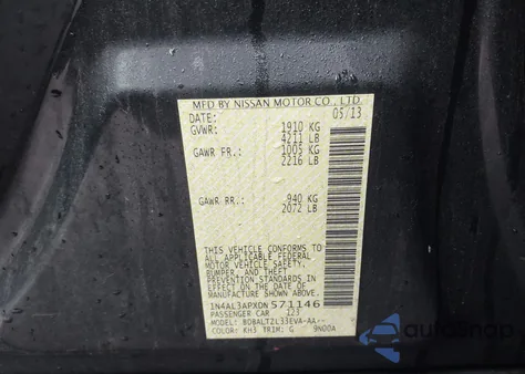 2013 Nissan Altima 2.5 Sv from USA, damaged, VIN 1N4AL3APXDN571146